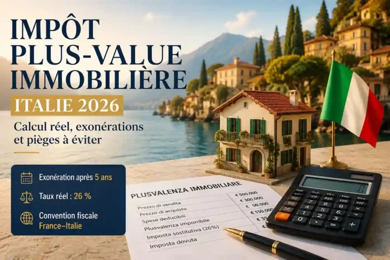 Impôt plus-value immobilière Italie avec calcul fiscal et investissement immobilier en 2026