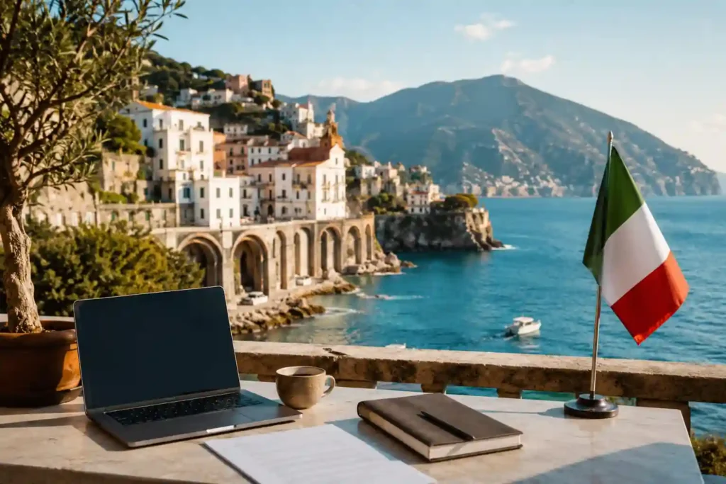 Résidence fiscale Italie en 2026 avec vue premium sur la côte italienne et environnement patrimonial haut de gamme