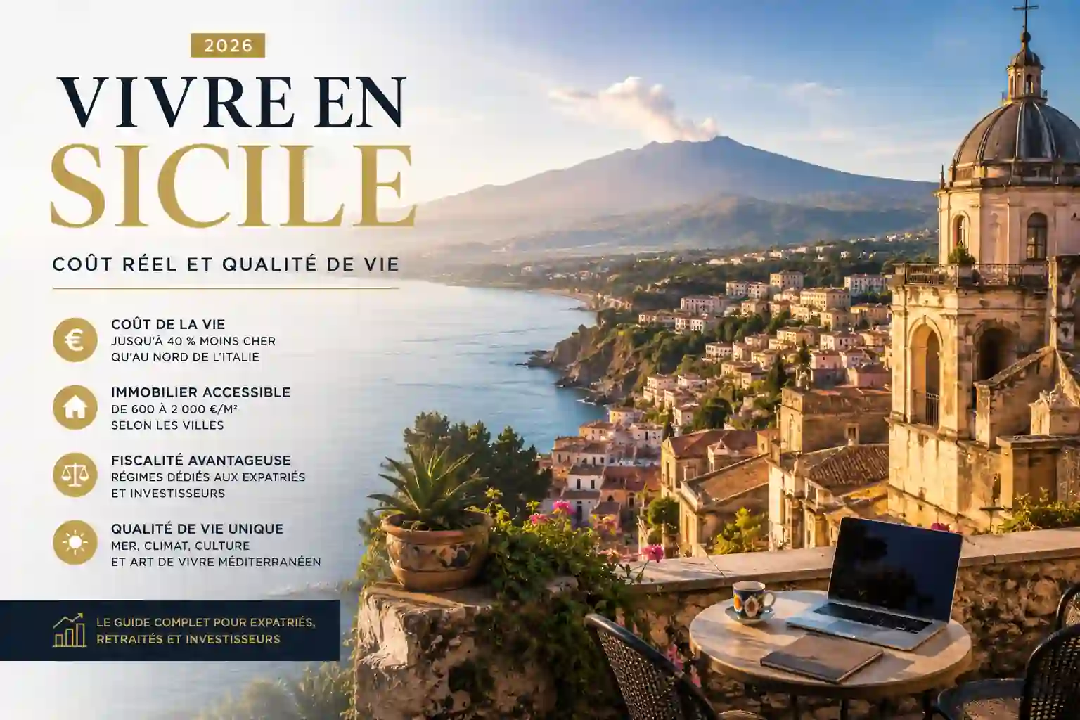 Vivre en Sicile : vue premium sur la côte sicilienne avec télétravail et immobilier méditerranéen