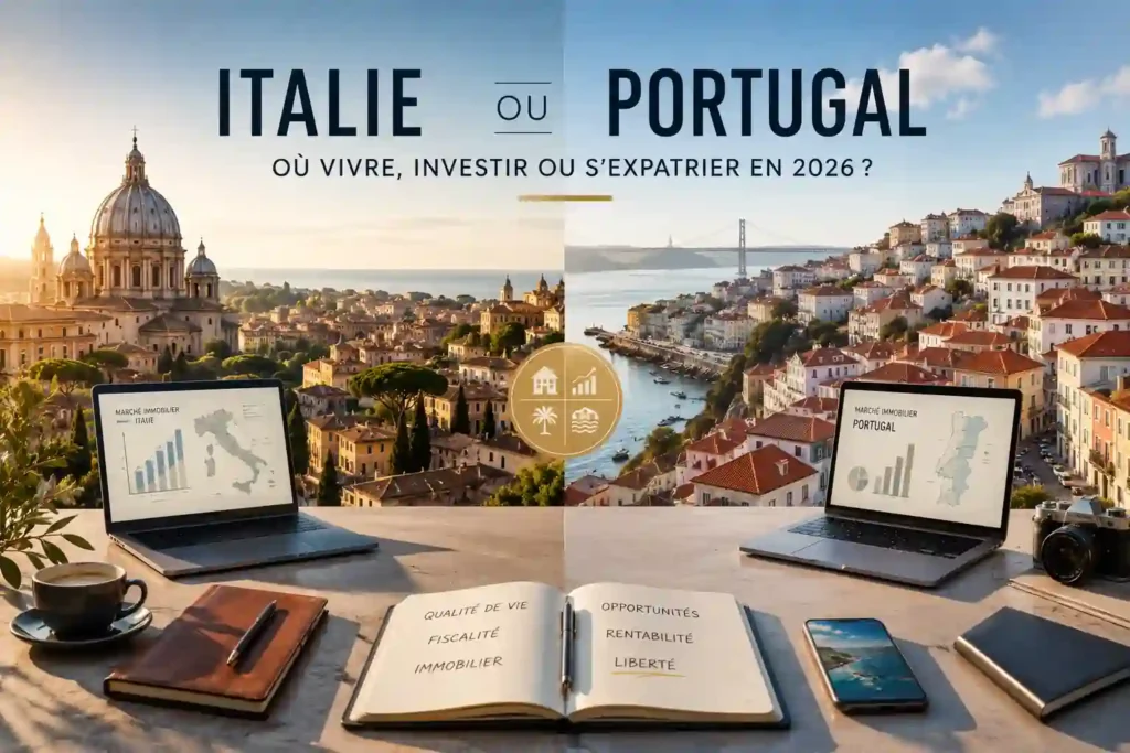 Italie ou Portugal en 2026, comparaison du coût de la vie, de l'immobilier, de la fiscalité et des opportunités d'investissement entre Rome et Lisbonne