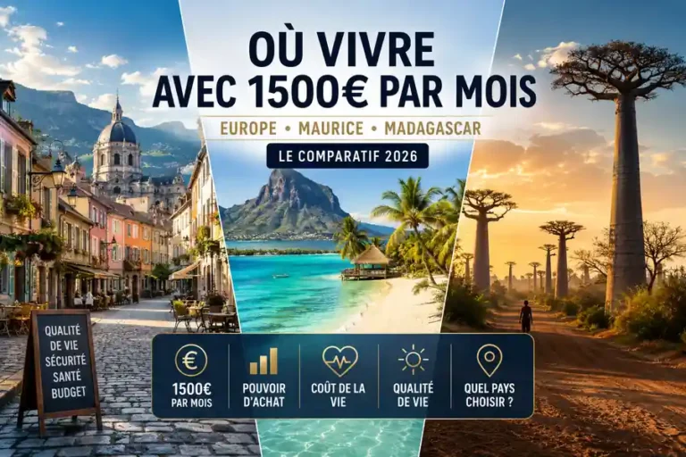 où vivre avec 1500 euros par mois en 2026 comparatif Europe Maurice Madagascar et pouvoir d'achat des expatriés
