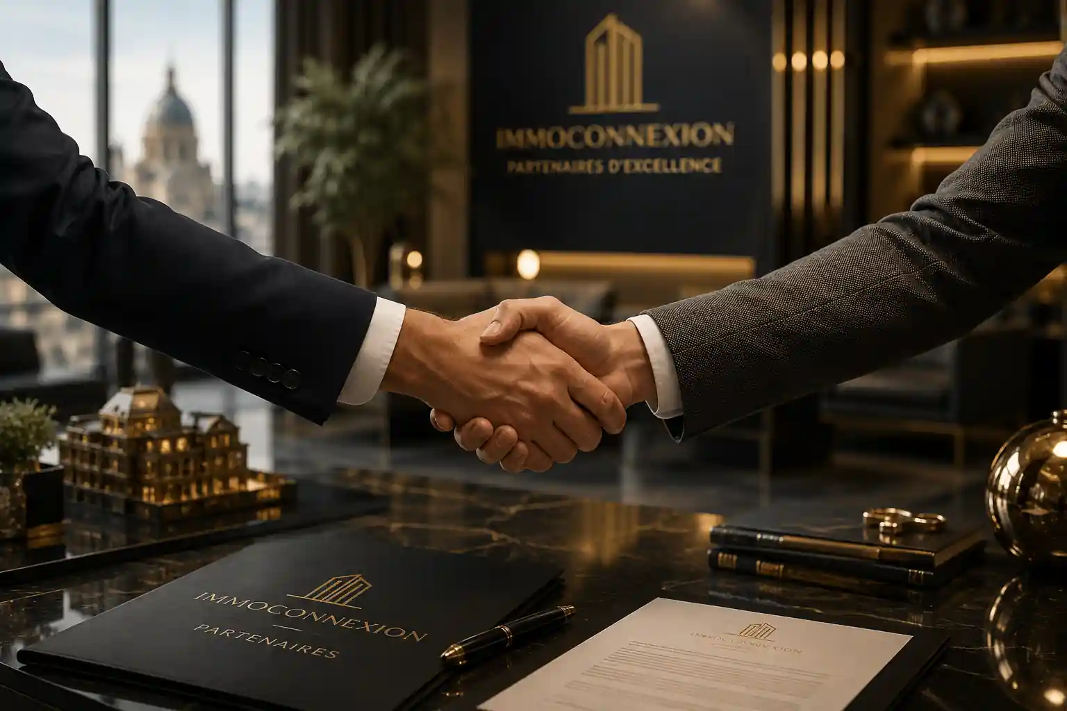 Partenariat professionnel entre experts de l'immobilier, de la fiscalité et de l'expatriation.