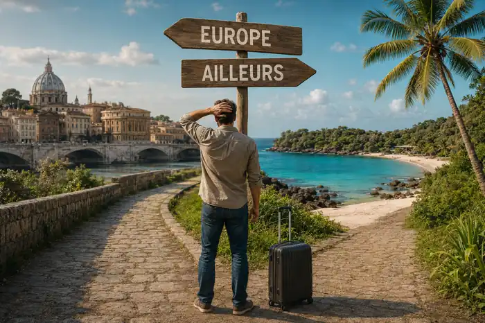 Quitter l'Europe en 2026 : expatrié réfléchissant entre qualité de vie européenne et opportunités à l'international