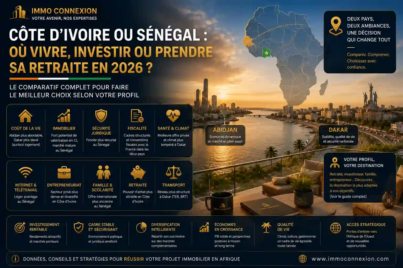 Côte d’Ivoire ou Sénégal : où vivre, investir ou prendre sa retraite en 2026 ?