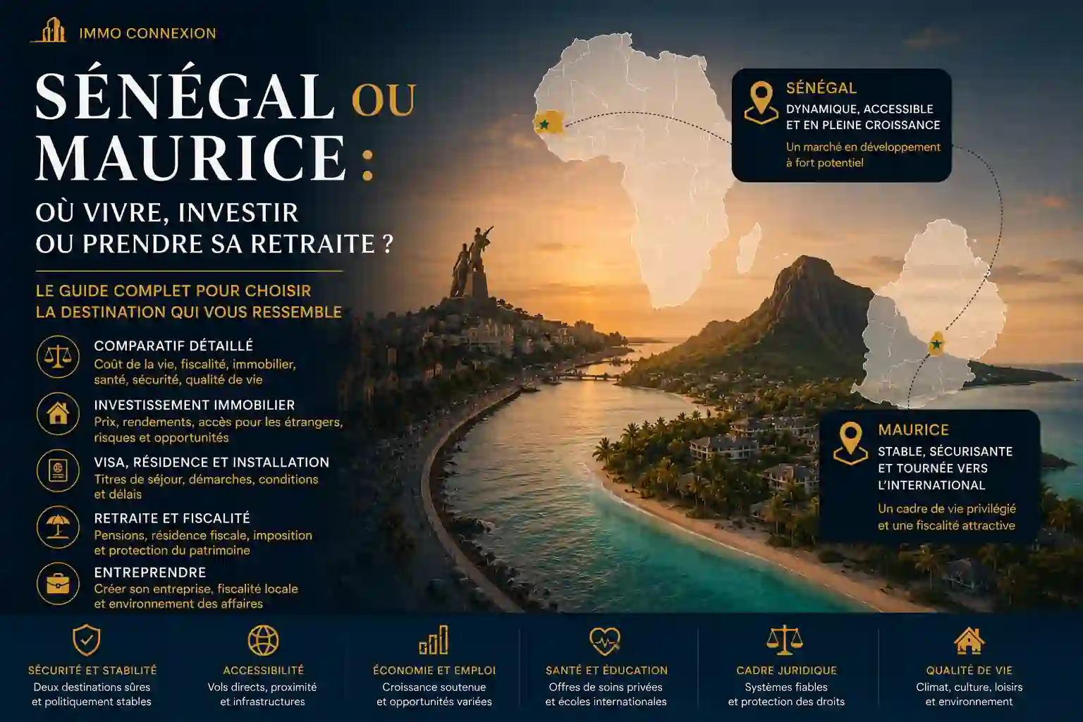 Sénégal ou Maurice : comparatif 2026 pour vivre, investir ou prendre sa retraite entre les deux destinations africaines