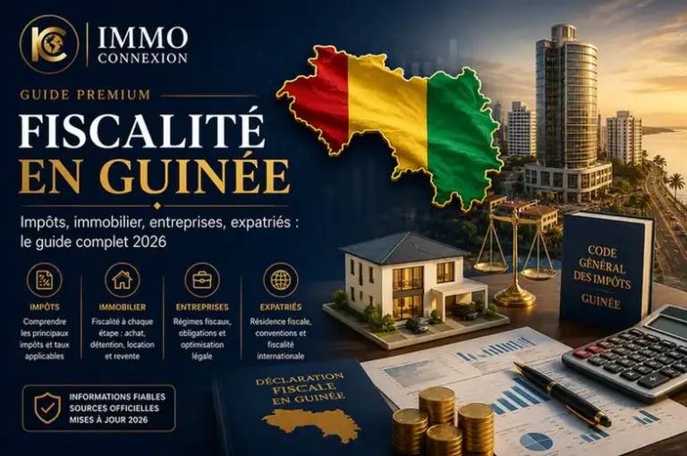 Fiscalité en Guinée : illustration premium sur les impôts, l'immobilier, les entreprises et les expatriés en 2026